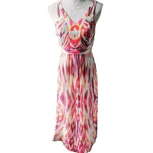 Antonio Melani Coloful Summer Maxi dress With Adjustable Straps size 4